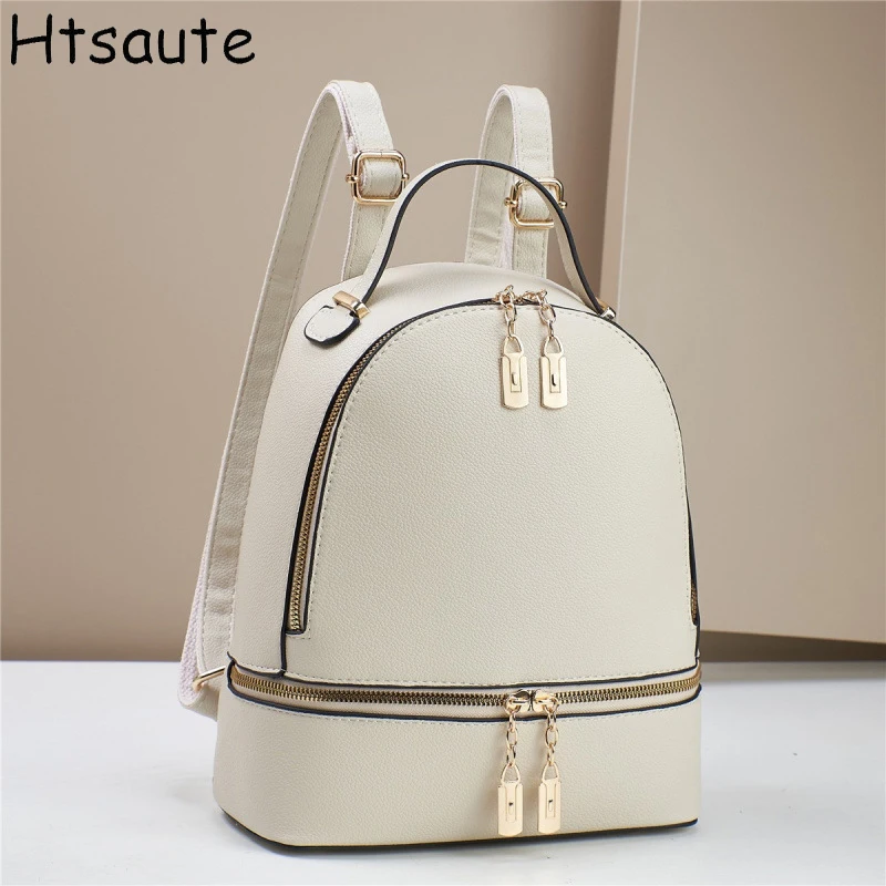 PU Leather Brand Backpack For Women New Fashion Travel Bagpack High Quality School Bags Casual Lides Shoulder Bag Sac