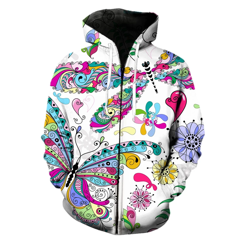 

New 3D Print Cartoon Butterfly Clothing New Fashion Men/ Women Zipper Hoodies Plus Size S-7XL Harajuku Four Seasons Casual