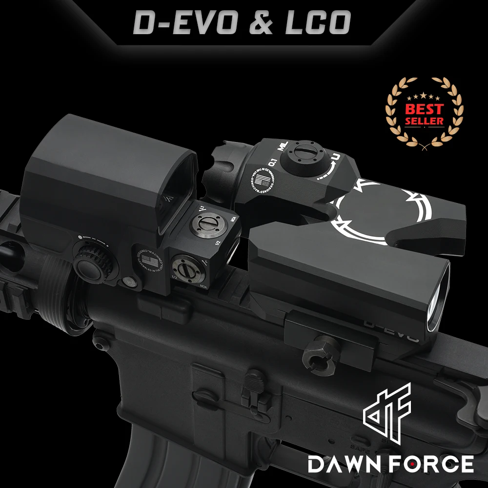 

Tactical DEVO Dual-Enhanced View Optic 6x Reticle Riflescope Magnifier and L-C-O Red Dot Holographic Sight with Full Markings