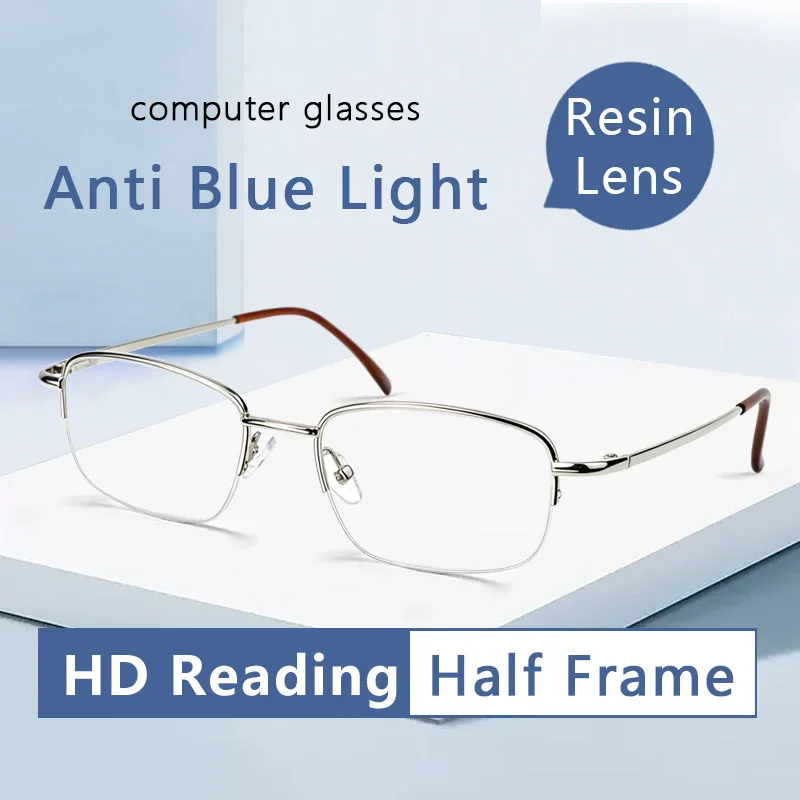 Anti Blue Light Reading Glasses Blue Light Readers for Men 50 75 100 150 200 250 300 350 Magnifying Presbyopic Eyeglasses
