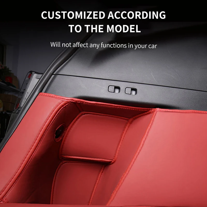 Trunk Mats Leather Trunk Liner All Weather Anti Slip Waterproof Cargo Liner Car Accessories For Tesla Model Y 2023 2022 2021