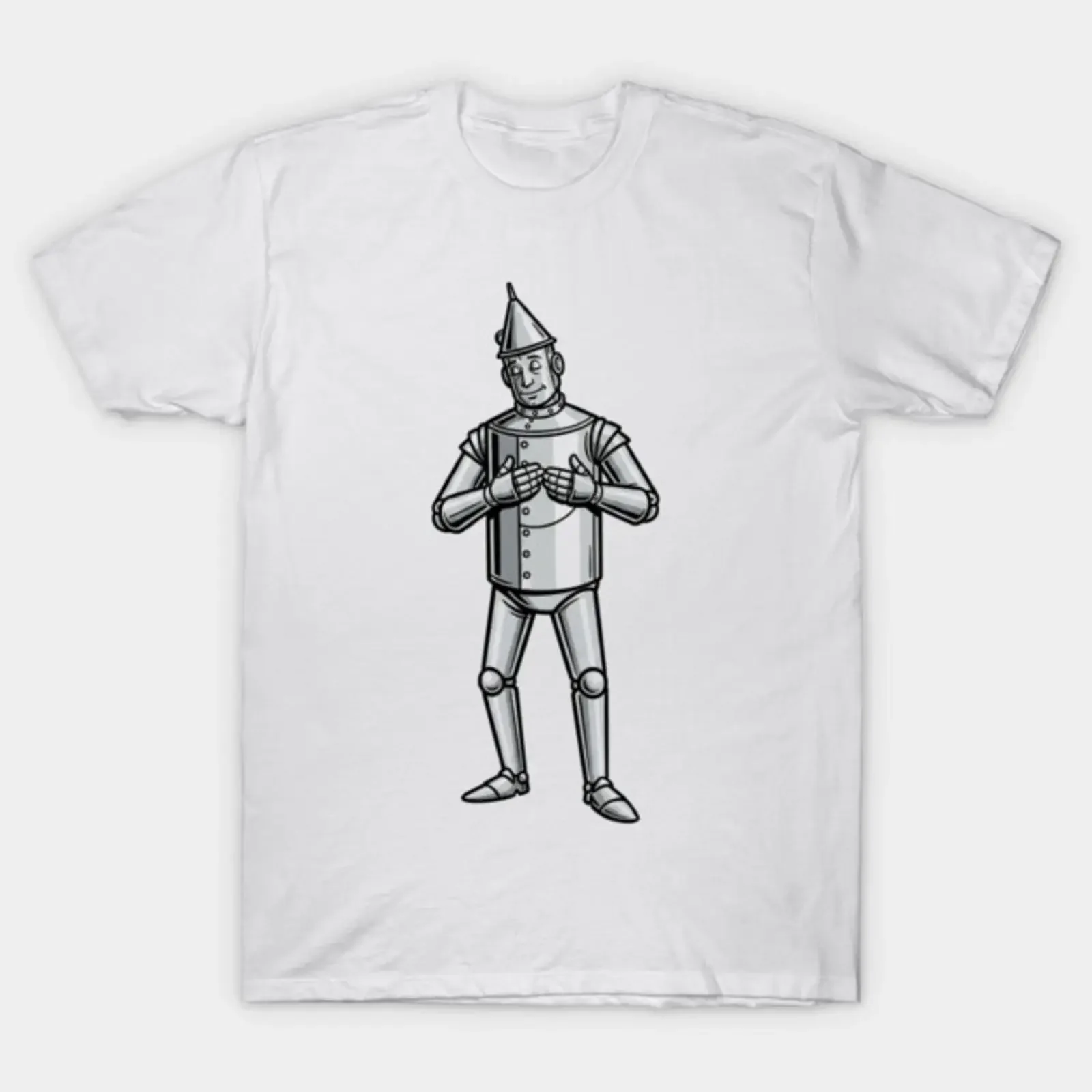 Tin Man T-Shirt im Vintage-Stil, gewaschen, atmungsaktiv, für Herren, leicht weich, vielseitig, modisch, dehnbar, Grafikdesigner-Kleidung, Streetwear