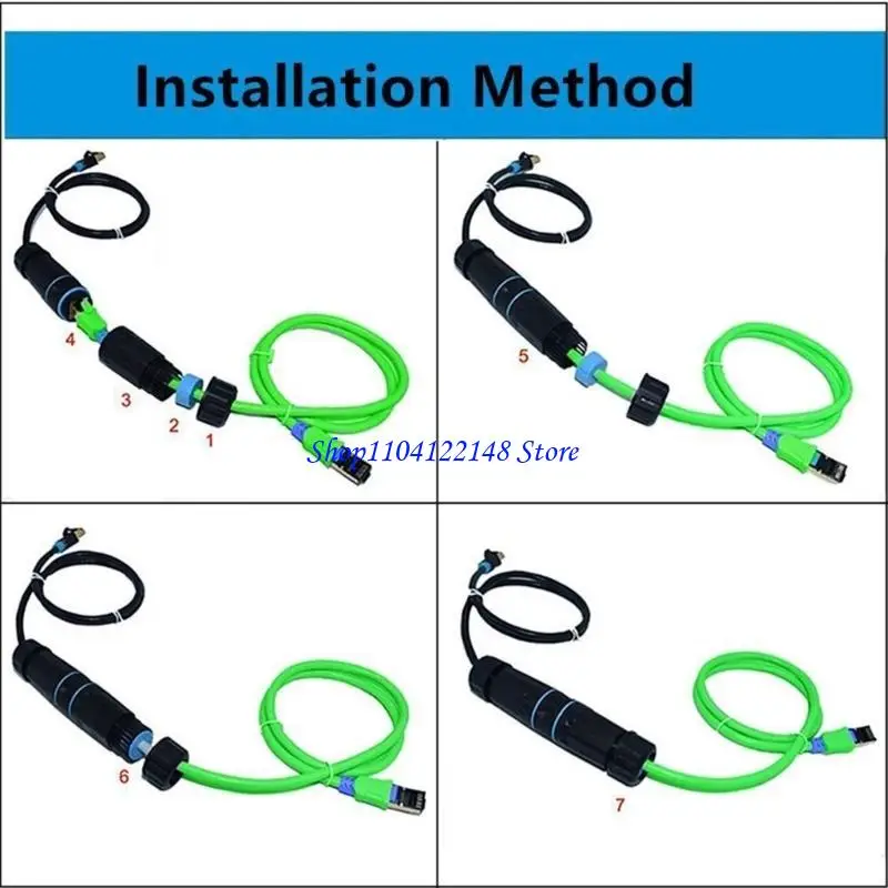 P9FA Weatherproof RJ45 Cat6 Ethernet Connectors IP68 Rateds for Reliable Networking Performances in Harsh Conditions