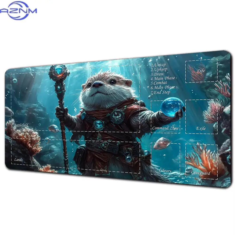Magic Card Playmat with zone Fantasy magic otter MTG playmat gathering gaming mats Desk Mat Commander Battle playmat magic mat