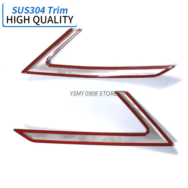 2 PCS Headlamp Headlight Light Trim for Nissan X-Trail 7/2022 Car Styling Stainless Steel External Accessories