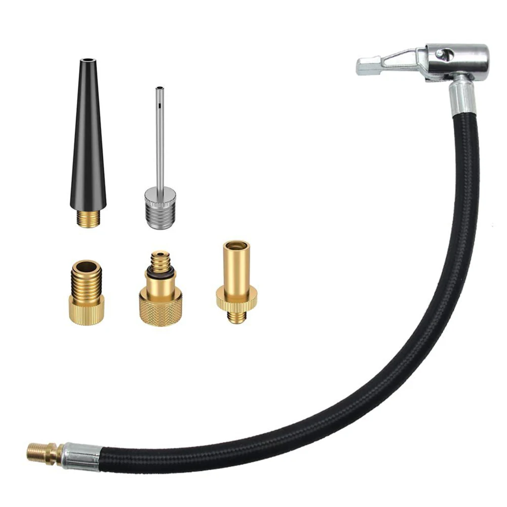 

Замена шланга для патрона для шин, адаптер для шланга для накачивания, портативный гибкий адаптер для удлинителя клапана для шин, шланг для насоса, зажим для быстрого накачивания