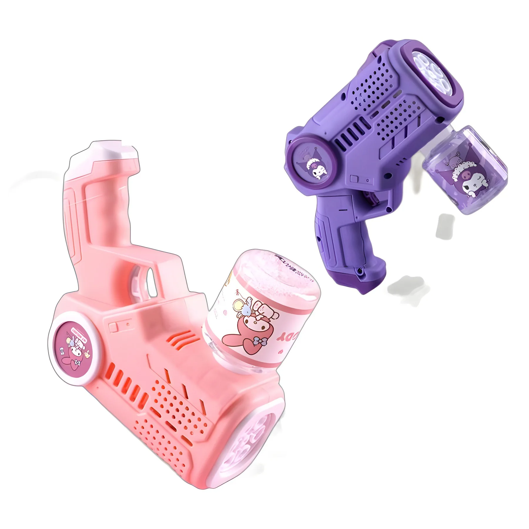 Nowe pistolet-zabawka bąbelkowe dla dzieci Sanrio w pełni automatyczne urządzenie do baniek bąbelki pistolet na zewnątrz gra w piasek Fantasy