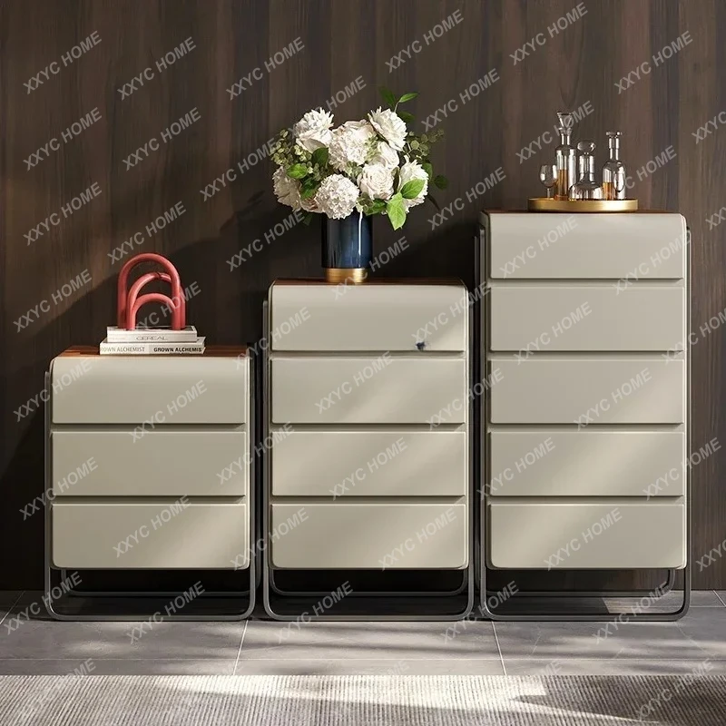 09 خزانة بأدراج تخزين لغرفة النوم من خشب الجوز الفاخر والحديث المخصصة وثلاثة أربعة ستة خزانة عمودية #3