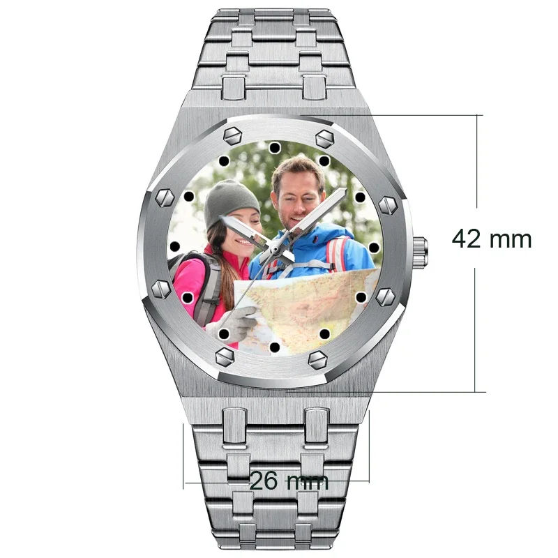 Benutzer definierte Foto mechanische Uhr für Männer drucken Bild Bild auf Zifferblatt Armbanduhr Mode Fitness studio kreative DIY Automatik uhr