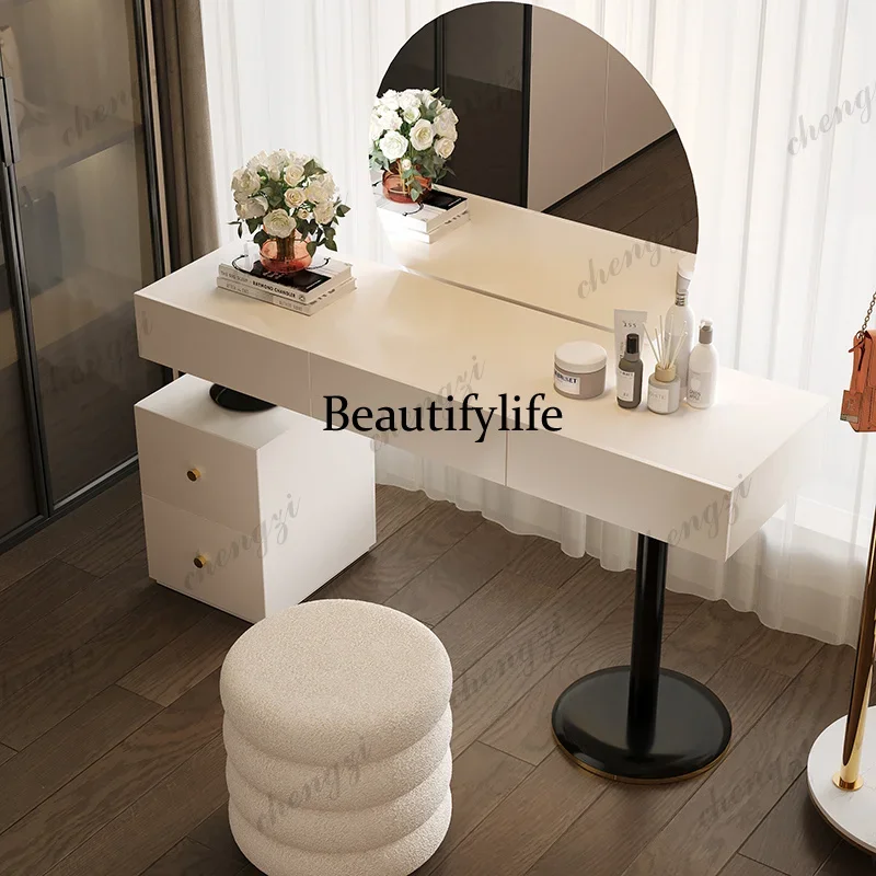 Q181 Bedroom Makeup Vanity Table White Light Mirror Desk Dressing Table Storage Cabinet Women Mesa De Maquillaje Trendy Furnitur