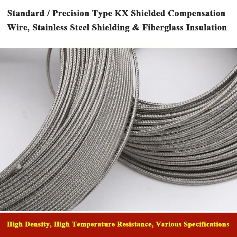 1 meter Type K Shielded Fiber Braid Thermocouple Wire K2x0.4mm Compensation Cable High Temp Sensor Extension Heat-Resistant
