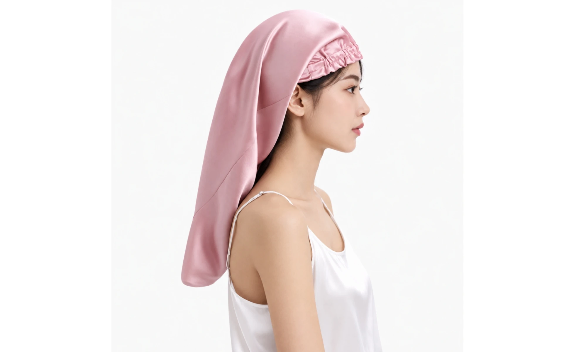 Long-Hair Sleep Cap with Elasticized Opening 19-Momme Silk Sleep Cap Mulberry Silk Hair Bonnet Roomy Low-Friction