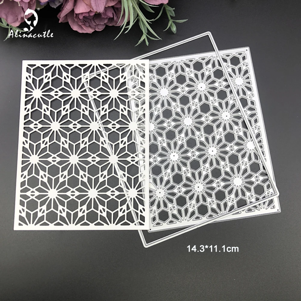 Alinacutle Flower Rectangle Cover Plate Metal Cutting Die Cut Scrapbooking Paper Craft Album Handmade Card Template Dies Cutting