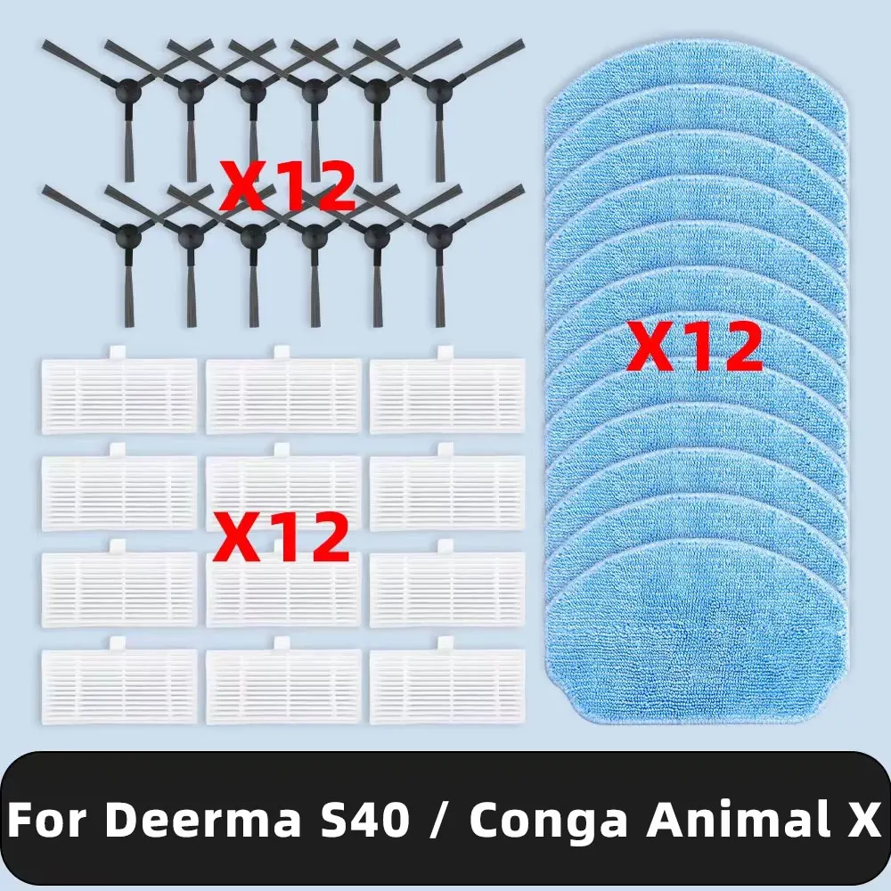 Compatible For ( Deerma S40 DEM-S40 / Cecotec Conga Animal X 08604 ) Replacement Parts Accessories Brush Filter Mop