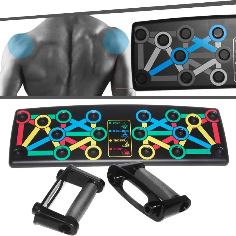 Portable Multifunctional Push-up Board Set With Handles Foldable Fitness Equipment For Chest Abdomen Arms And Back Training