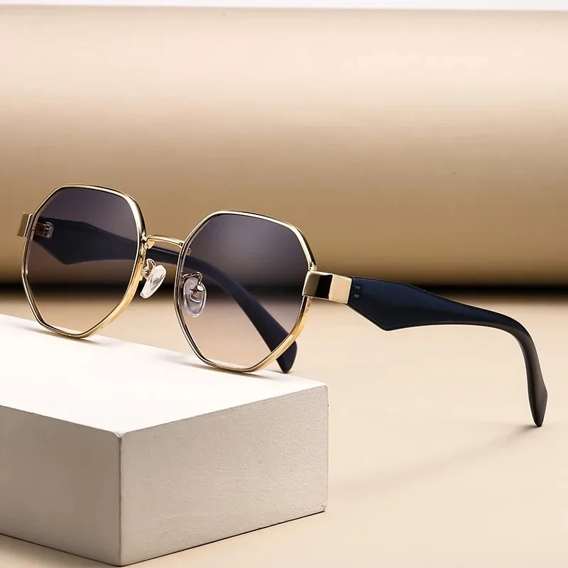 Retro Round Large Frame Sunglasses New Women Irregular Sun Glasses Luxury Holiday Man Outdoor Camping Fishing Eyewear