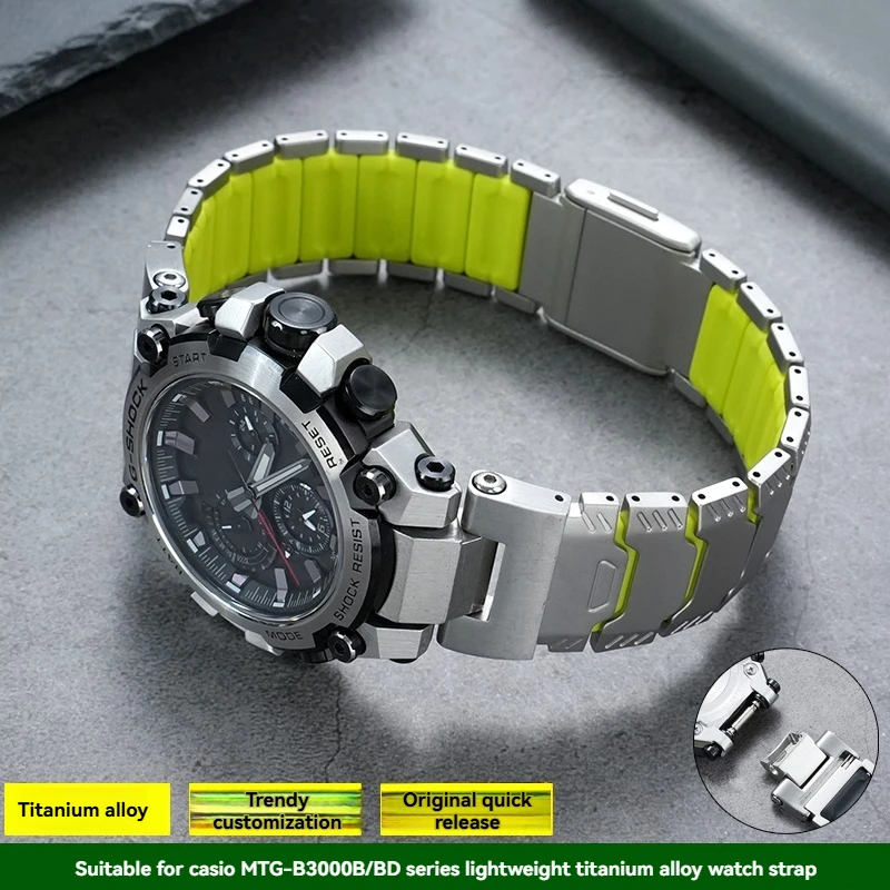For Casio 5672 Watch Band G-SHOCK Series MTG-B3000 Upgraded Lightweight Titanium Alloy Silicone Watch Band Accessories
