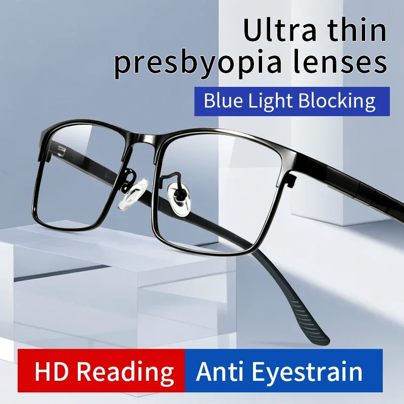 Ultra-Thin Lightweight Reading Glasses for Men, Anti Blue Light Stay Clear Magnifying Vision Readers,Magnifying glasses,