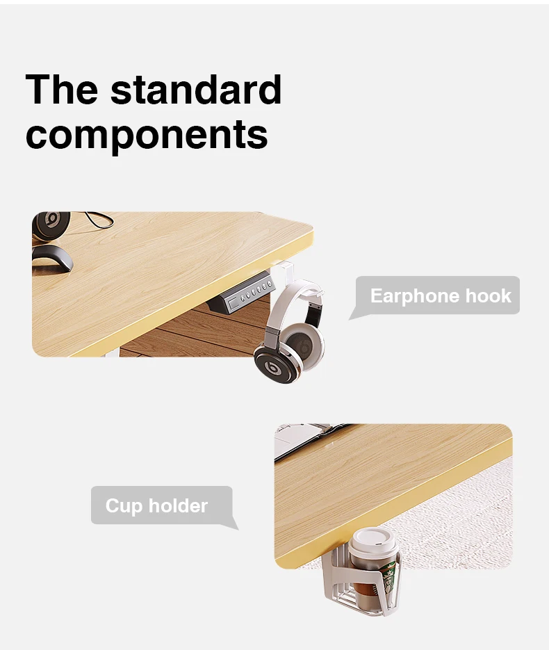 طاولة خشبية لرفع الجلوس والوقوف، تحكم كهربائي مريح، طاولة قابلة للتعديل، ارتفاع طاولة مكتب قابلة للتعديل