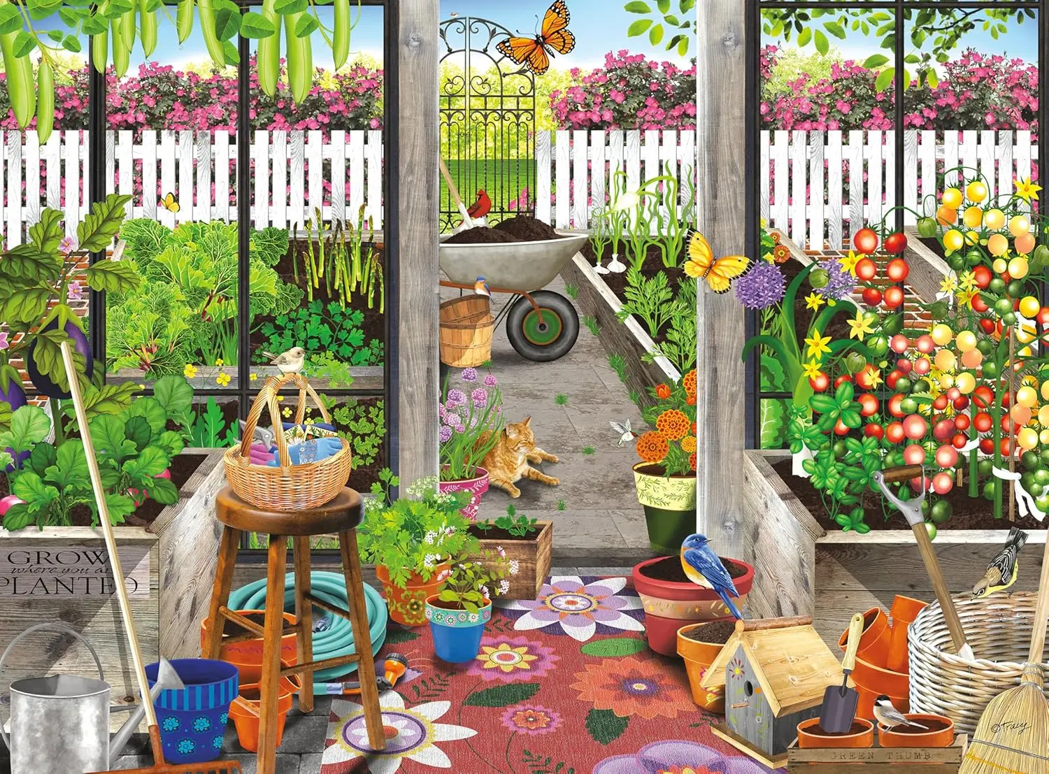 

Garden Shed Greenhouse Wooden Puzzle 300/500/1000pcs Environmentally Friendly Floor Toy for Adult Family Fun Game Friend Gift