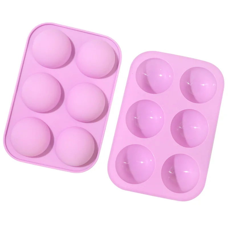 6 small semicircular silicone cake molds, jelly molds, scented candle plaster molds, DIY ice cream molds