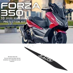 Accesorios de motocicleta para Honda Forza 350 NSS 350, protección de silenciador, pegatina de resina epoxi 3D, 2021, 2022, 2023