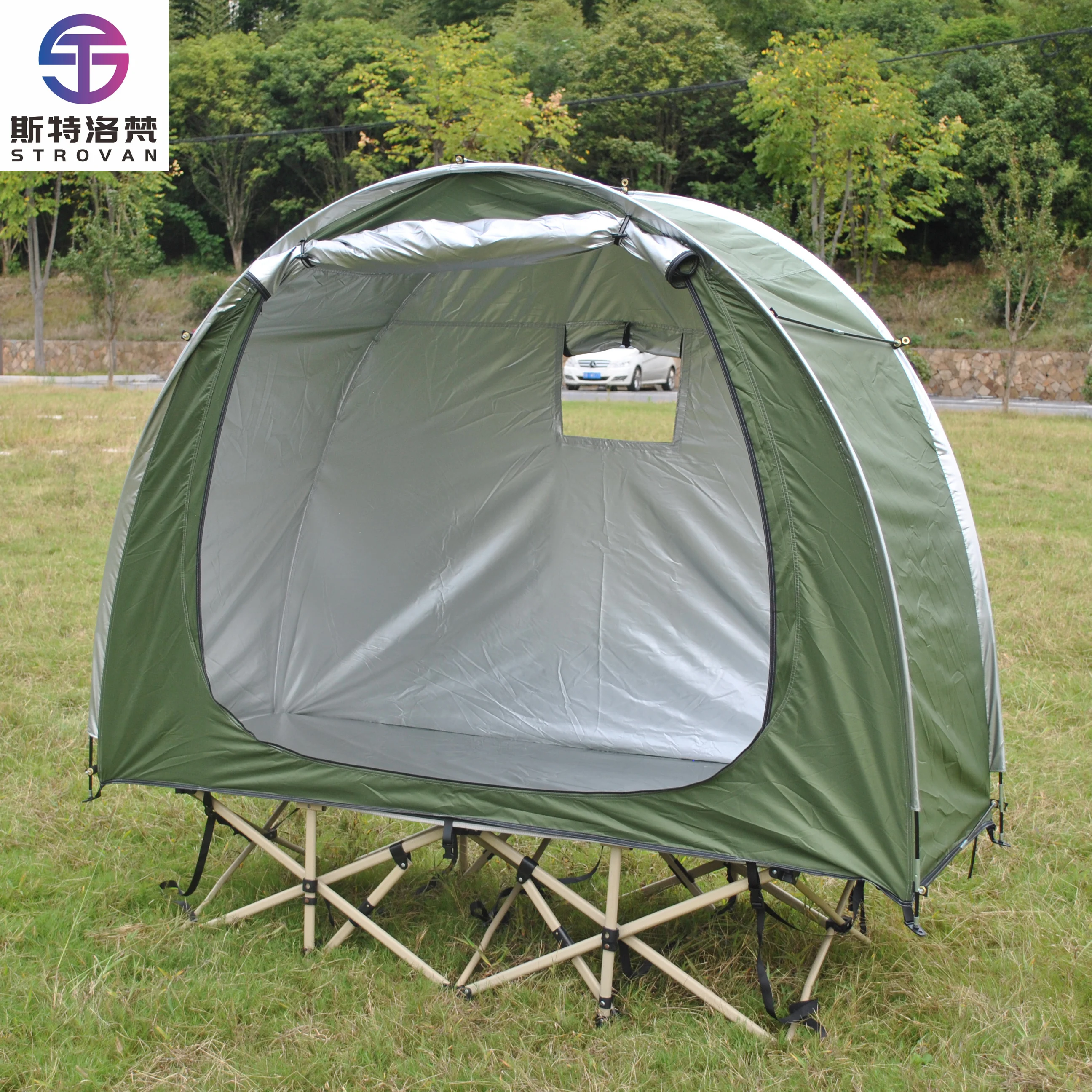 

STLF LZS Trinity Waterproof Shelter Tent,1 Person Tent Cot Tent,off Ground Tent Not Include Bed,bike Tent,refugee Tent,Outdoor H