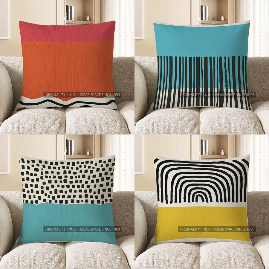 

Домашний декор, современный красочный узор, наволочка с геометрическим рисунком, чехол для подушки, подходит для дивана, спальни, автомобиля, наволочка
