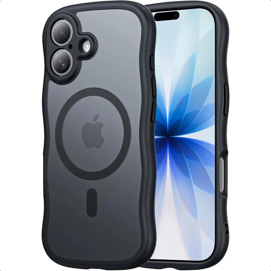 

Чехол для iPhone 17, совместимый с модным полупрозрачным матовым противоударным чехлом MagSafe Fashion Cute Wave для iPhone 17 6,3