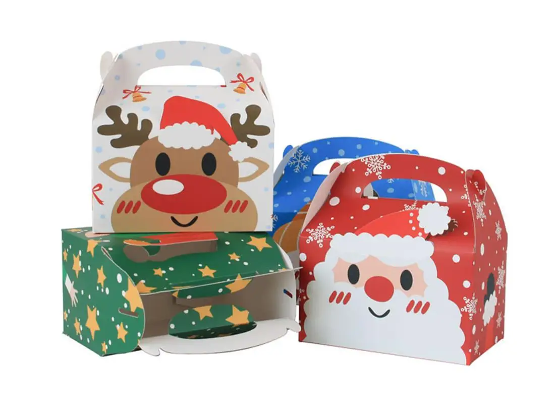 50/pces natal série doces caixa mafen quadrado handheld presente bom empacotamento para presentes pequenos