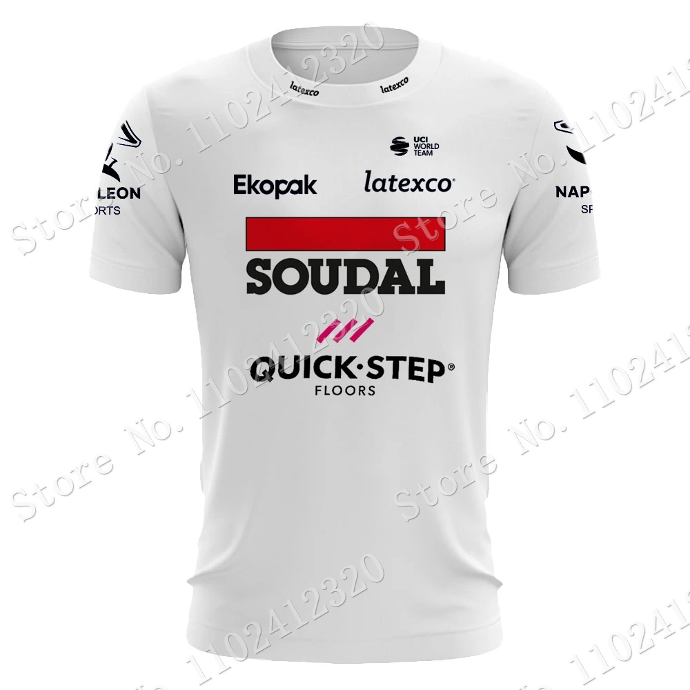 CAMISETA Soudal szybki zespół 2023 T-shirty z nadrukiem 3D czarne męskie letnie bieganie Streetwear casualowe odzież treningowa techniczne