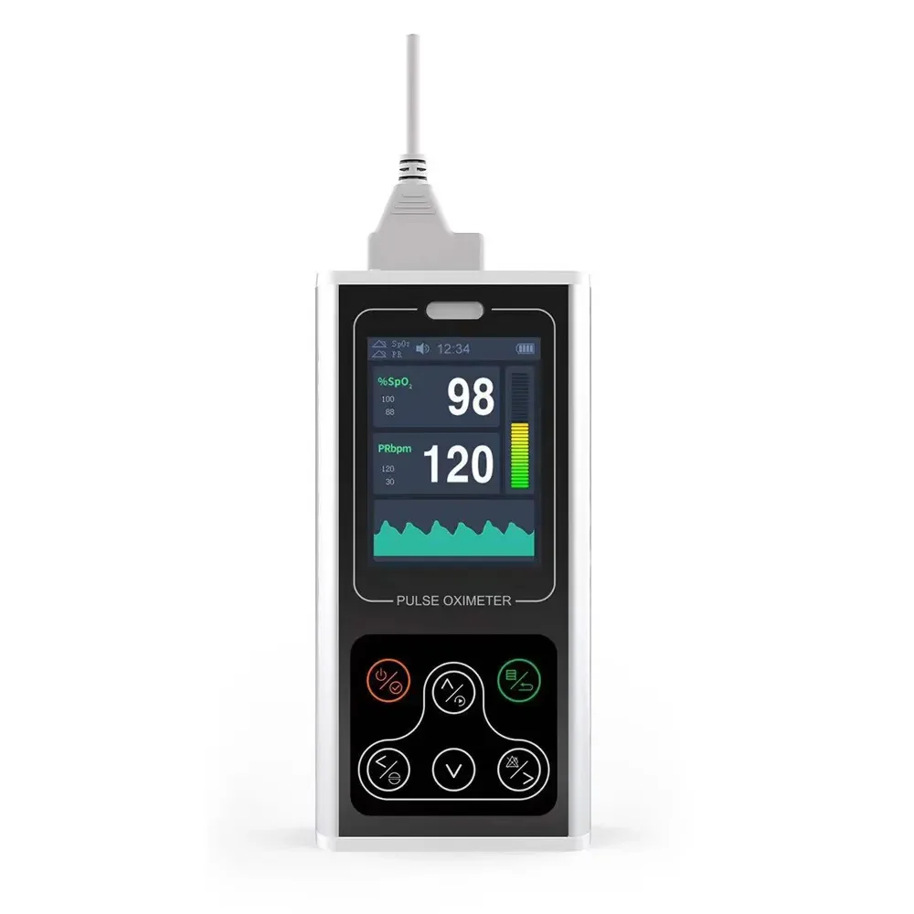 Veterinary Use Handheld RESP SpO2 PR CO2 Monitor with Thermometer EtCO2 Capnograph for Dog Cat Animals Sidestream Technology