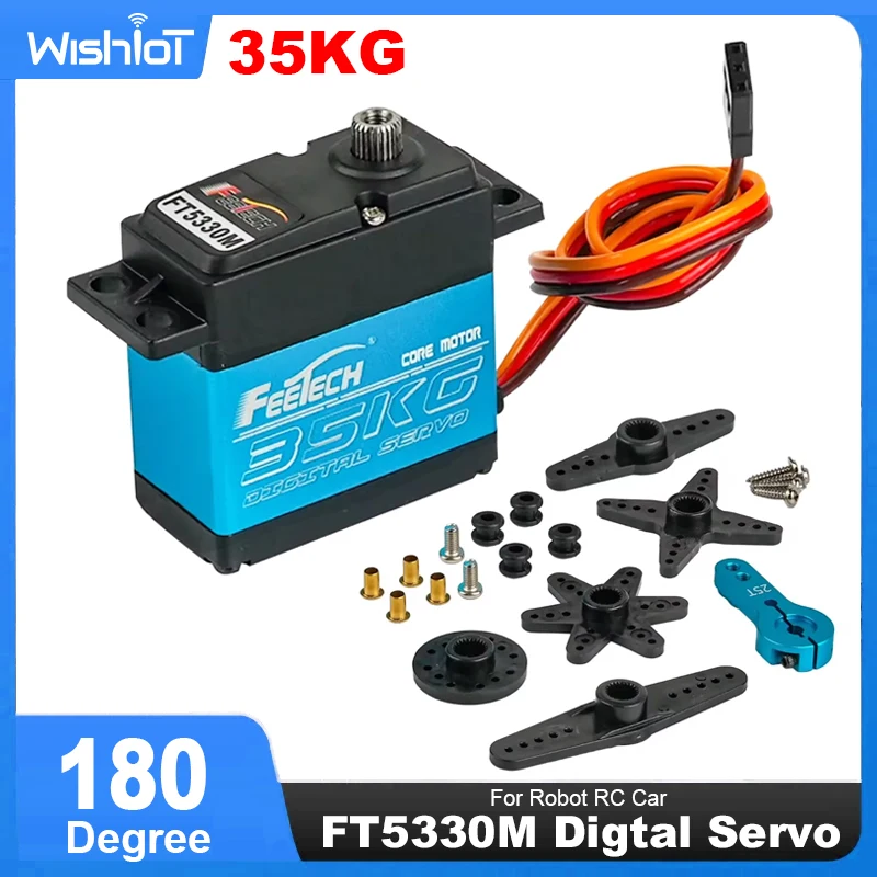 Feetech FT5330M 35KG Digtal Servo Metal Gear 25T Servo Arm 180 Degree Waterproof for RC Model Airplane Helicopter Robot Truck