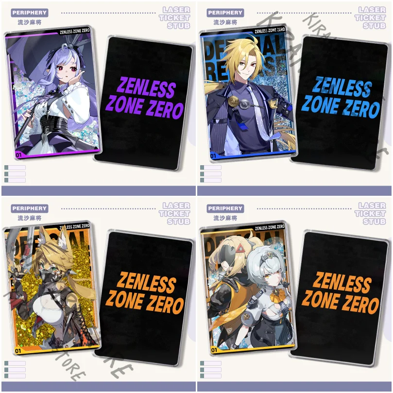 

Acrylic quicksand mahjong Zenless Zone Zero Hugo Vivian Pulchra Fellini Anime Brick Standing Plate Cosplay Game Desk Accessories