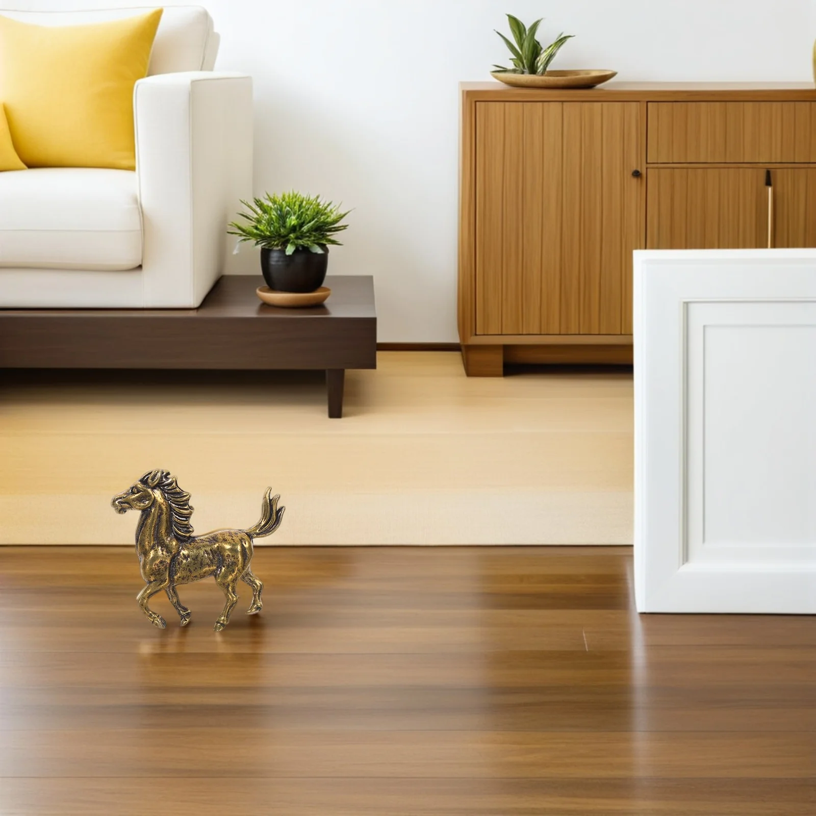 

2Pcs Brass Zodiac Horse Sculpture Timeless Design Success Good Fortune Symbol Home Bookshelf Table Decoration Horse Statue