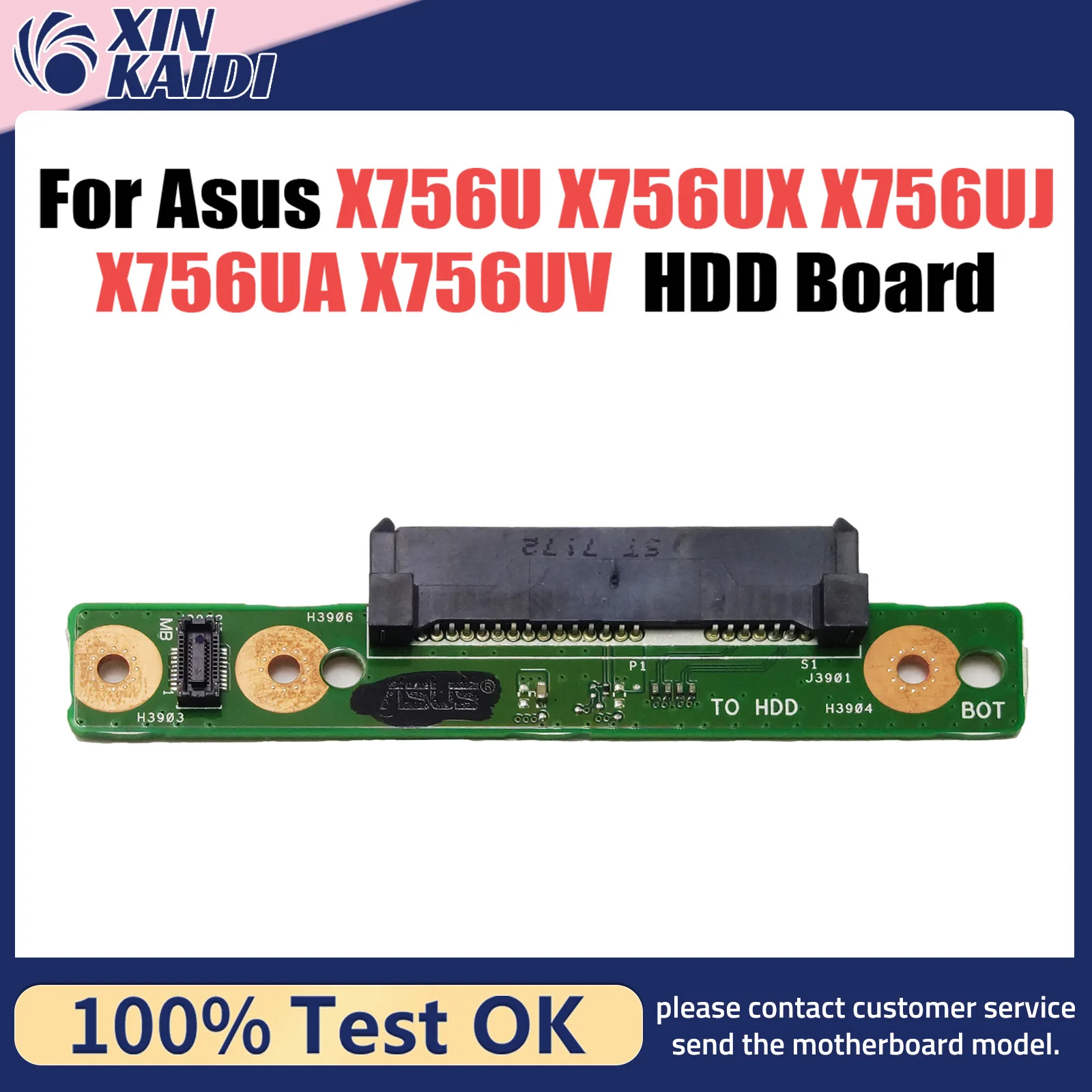 

Original X756UX HDD board REV 2.0 For Asus X756U X756UX X756UJ X756UA X756UAM X756UV X756UQ X756UQK Hard Disk Drive Board OK