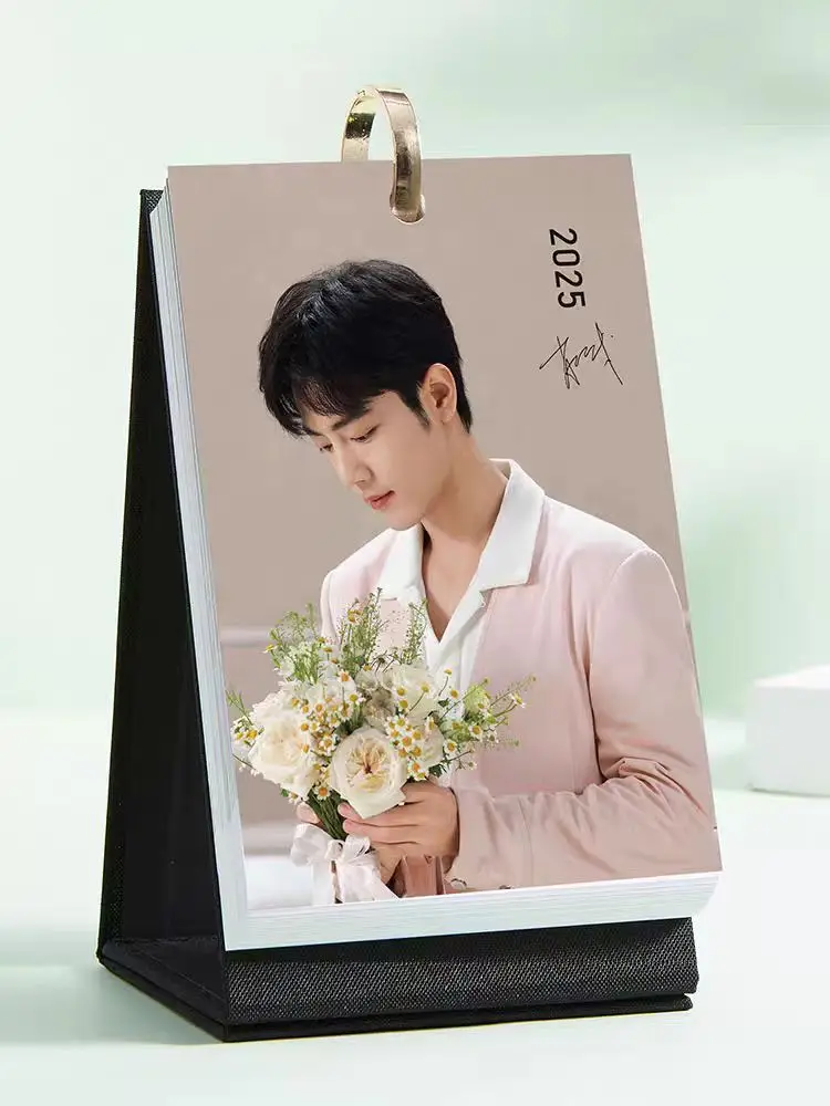 2025 Xiao Zhan Weekly Calendar Cross Year Calendar Star Fashion Desk Calendar Creative Desktop Small Fresh Set