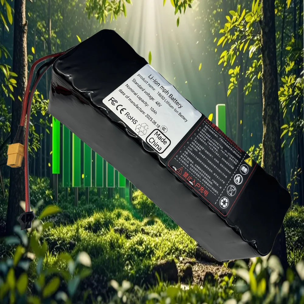 

New 48V 20Ah 1000W 13S3P XT60/SM Li-Ion Battery Pack Suitable for 48V motors with BMS+54.6V Charger Special waterproof material