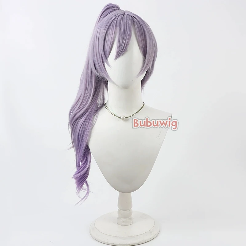 Bubuwig الشعر الاصطناعية تاكاس ريو تأثيري الباروكات O.N.G.E.K.I. شعر مستعار طويل مموج باللون الأرجواني الفاتح بطول 60 سم من Takase Rio مقاوم للحرارة