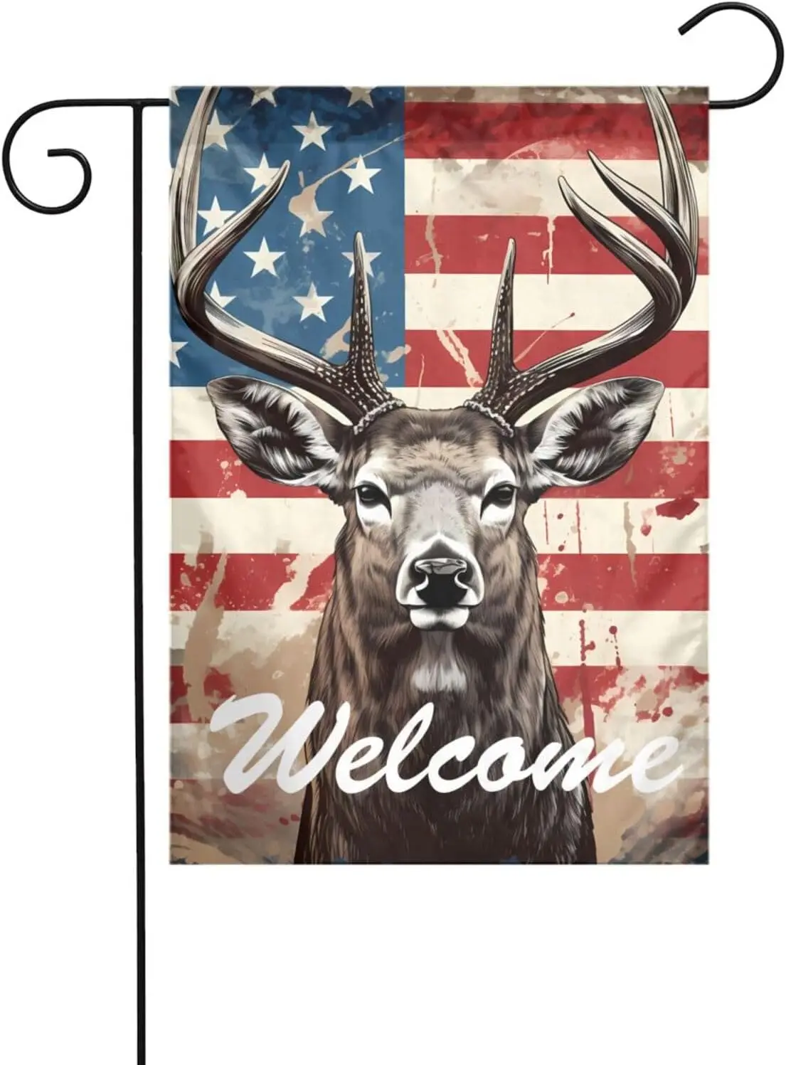 Charming Whitetail Deer Winter Garden Flags 12X18 Double Sided,Festive Outdoor Decor For Your Home