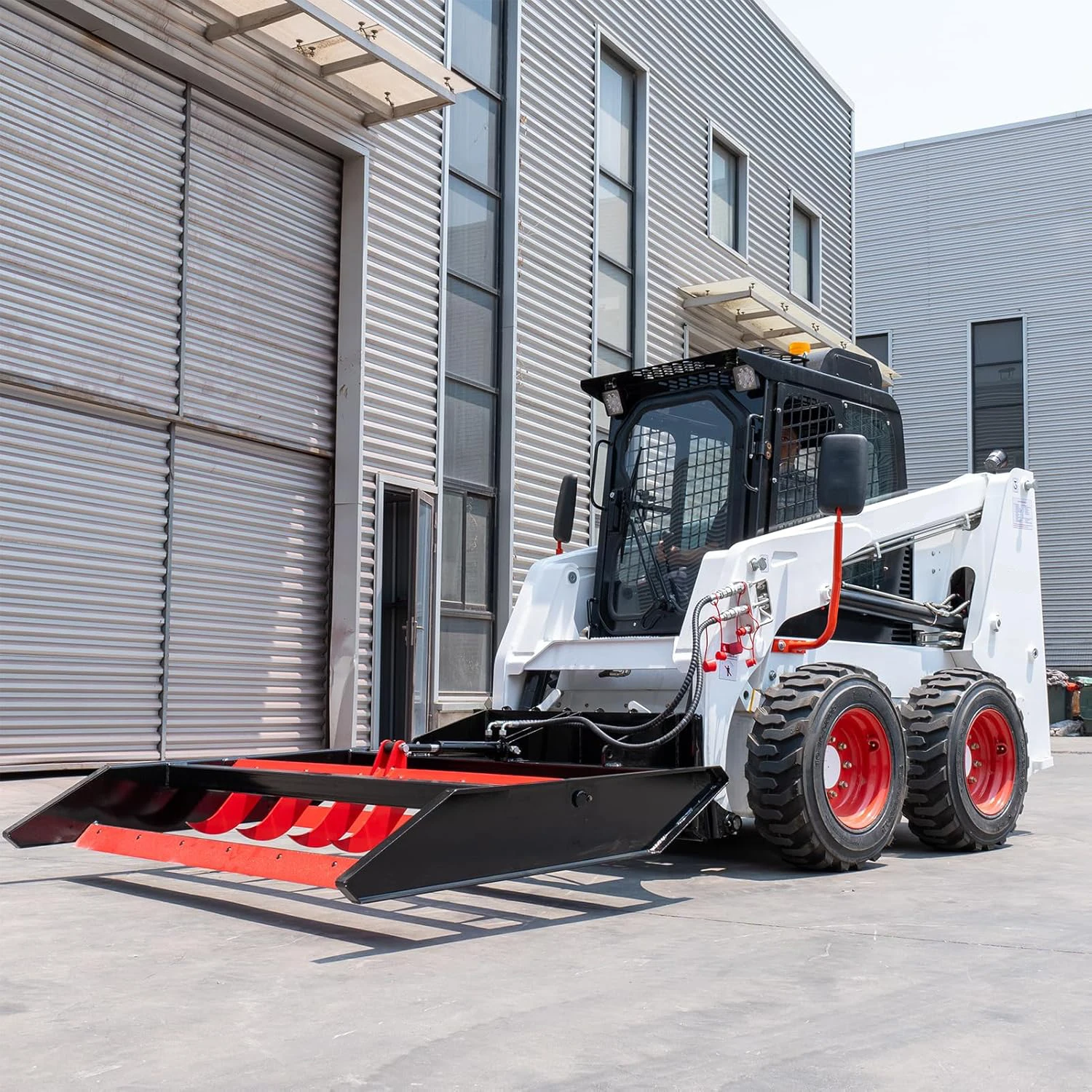 MMS 68.89"/1750mm Heavy Duty Grader Loosener Skid Steer Attachment,Soil Ripper Attachment Grading Leveling Accessories