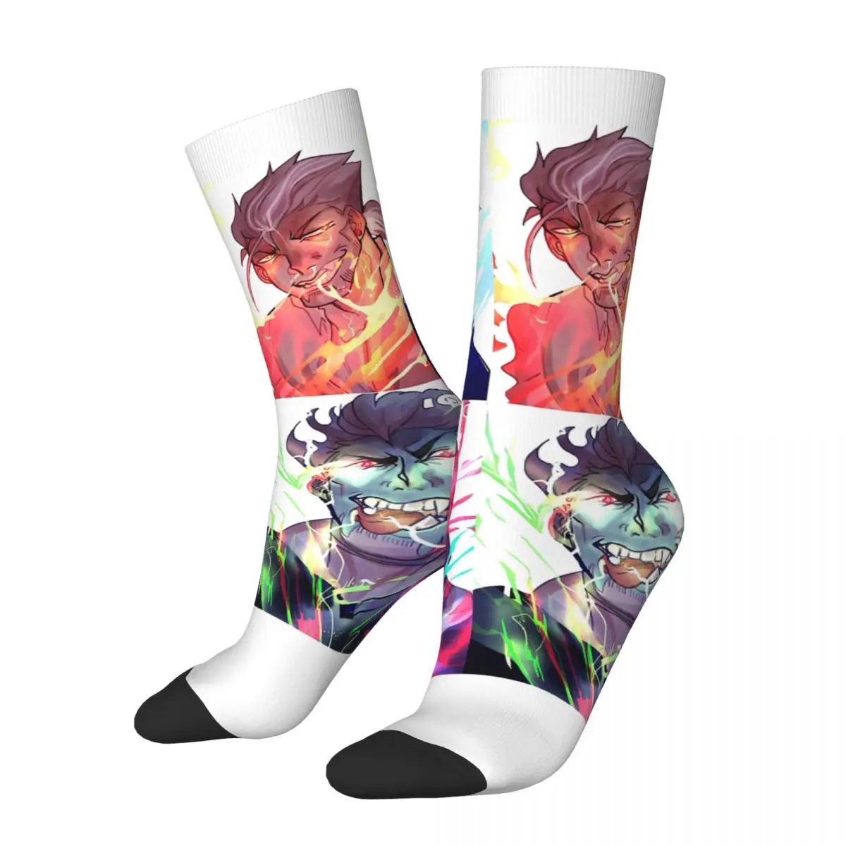 Hip Hop Retro Ghost Cores Crazy Men's compression Socks Unisex Adventure anime Danny Phantom Street Style Seamless Crew Sock