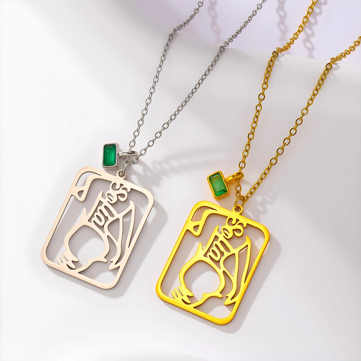 Custom Name Letter Abstract Human Body Silhouette Pendant Necklace Personalized Engraved Rectangle Necklace Valentine's Day Gift
