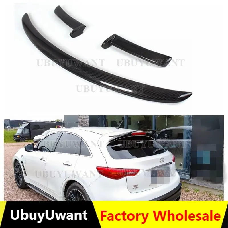 

For Infiniti FX35 FX38 2009-2013 FX 35 37 50 Carbon Fiber Spoiler Glossy Finish Rear Wing Lip Splitter Lip Drift Trim Bodykits