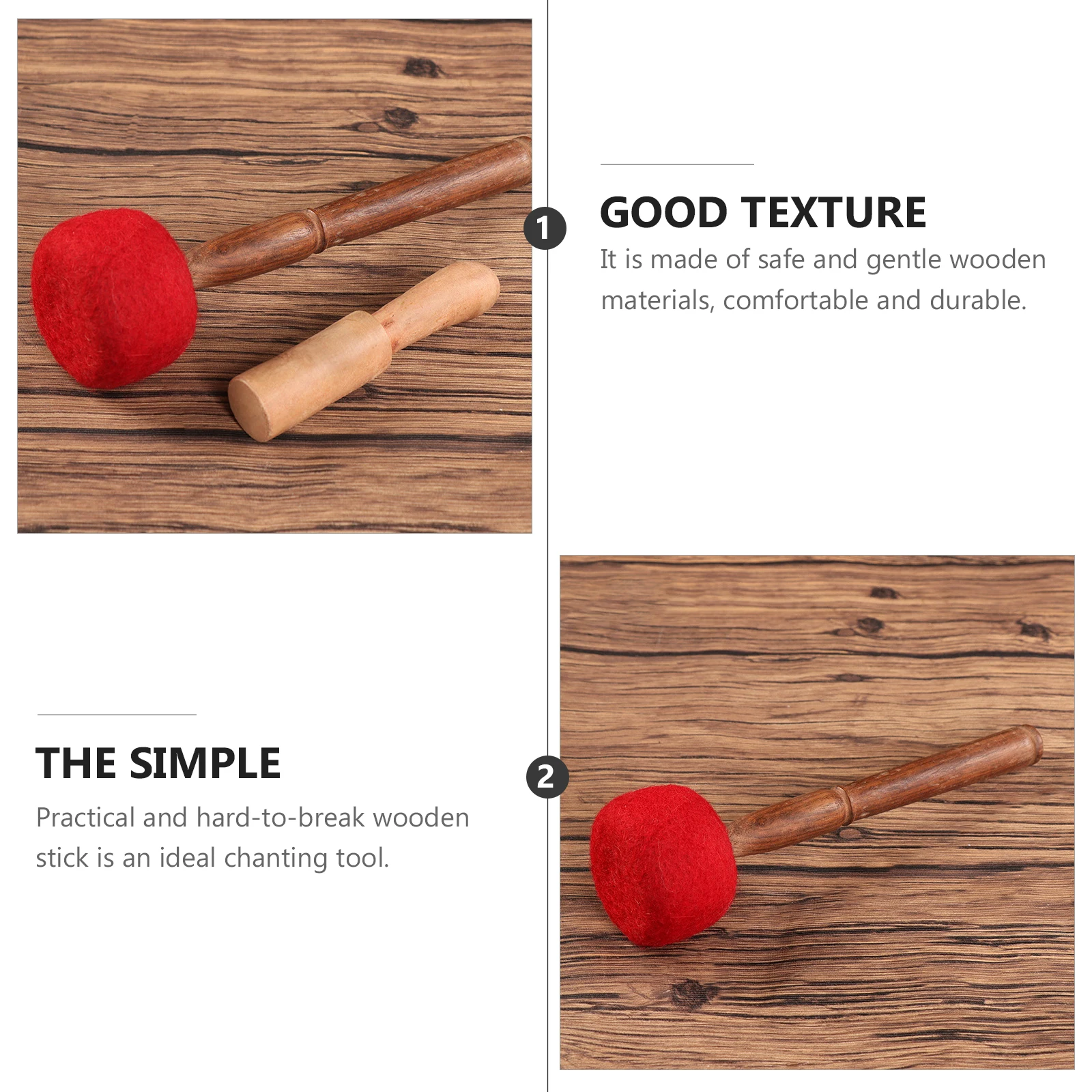 

Singing Bowl Stick Handmade Wooden Mallet Chanting Bowls Music Accessories Durable Percussion Instrument Yoga Sound Tool