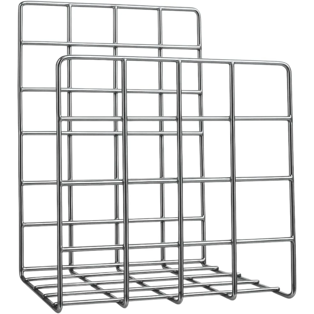 رف تخزين من الكروم للكتب وسجلات الفينيل والمجلات: تصميم بسيط وشديد التحمل #1