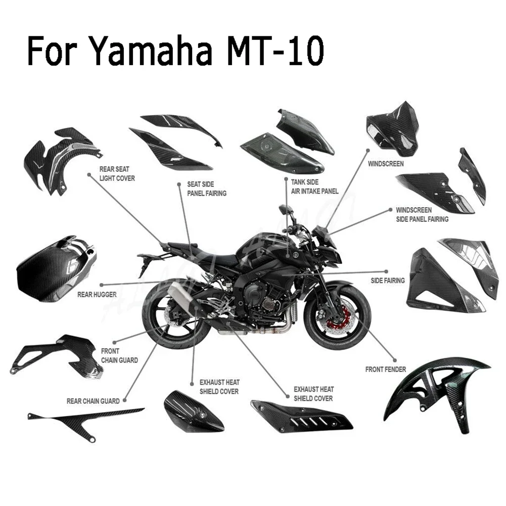 

Pre-Preg Carbon Fiber For Yamaha MT10 Whole Bodywork Fairing panel light cover