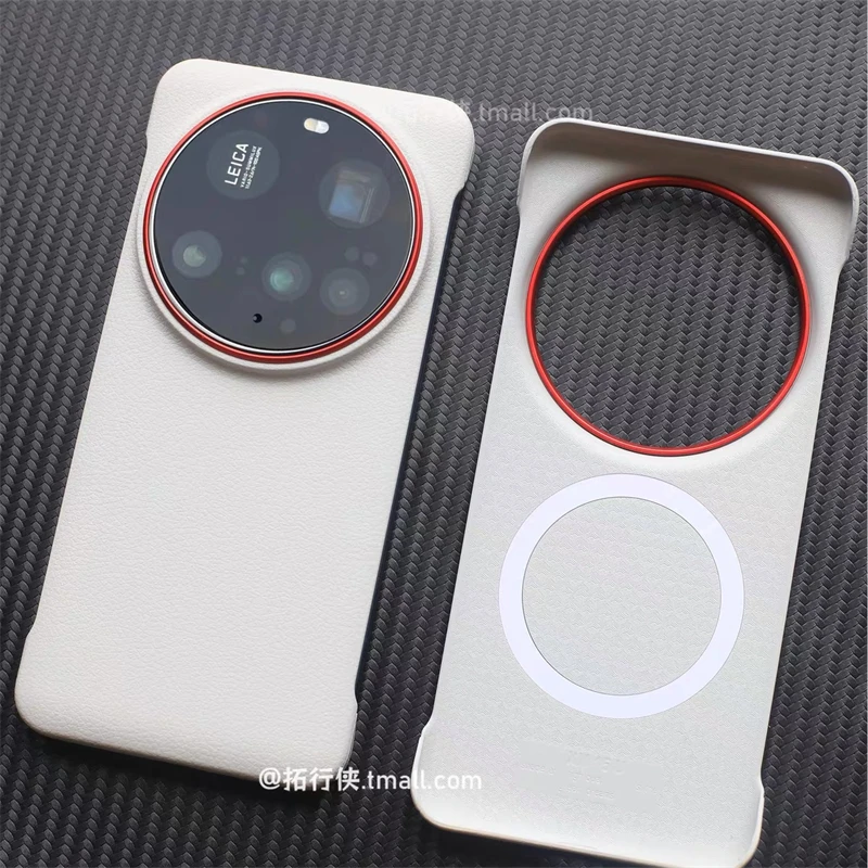 حافظة لهاتف Xiaomi 15 Ultra 14 MagSafe مغناطيسية فاخرة من جلد البولي يوريثان غطاء رفيع ورقيق بدون حدود لهاتف Xiaomi 14 Ultra Mi 15Ultra 5G