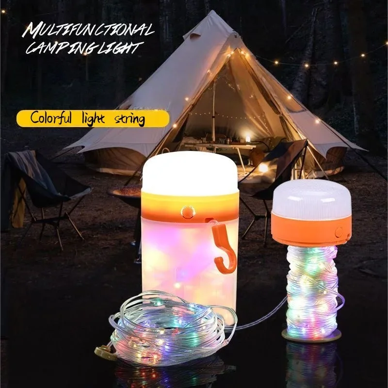 クリスマスナイトライト、ホリデーデコレーション、ストリングライト、充電付きカラフルライト、キャンプライト、ポータブルテントライト、