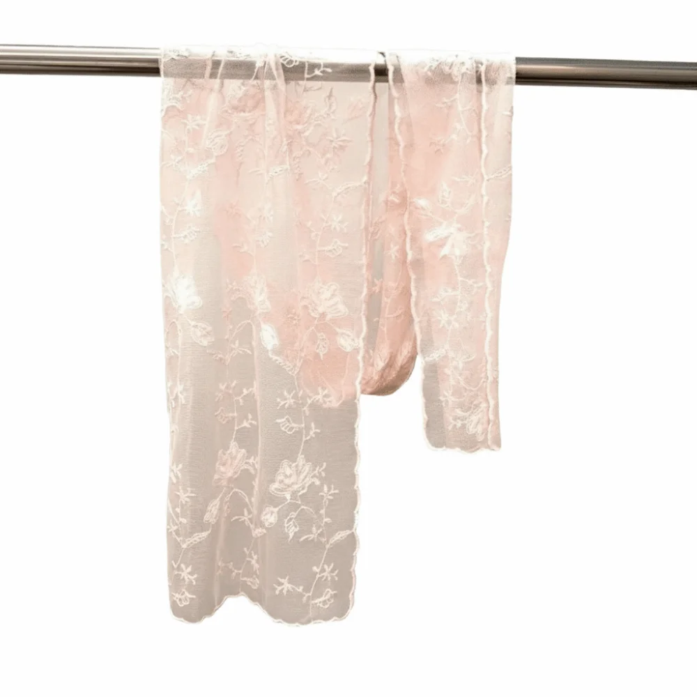 

Casual Retro Women's Lace Scarf Solid Color Korean Version Sunscreen Shawl Embroidered Flower Long Female Headscarf